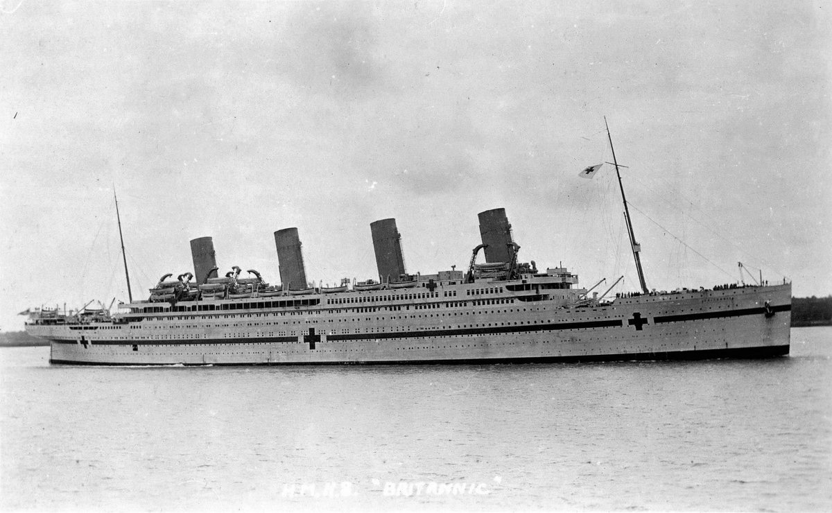 MeriaRmsTitanic's tweet photo. On 2nd July 1914, White Star Line announced that Britannic (#Titanic's sister) would make her Maiden Voyage in the spring of 1915. But the ship never made a commercial career and was requisitioned, in November 1915, by the British Admiralty as a hospital ship during the war. https://t.co/HZVaFp09Om