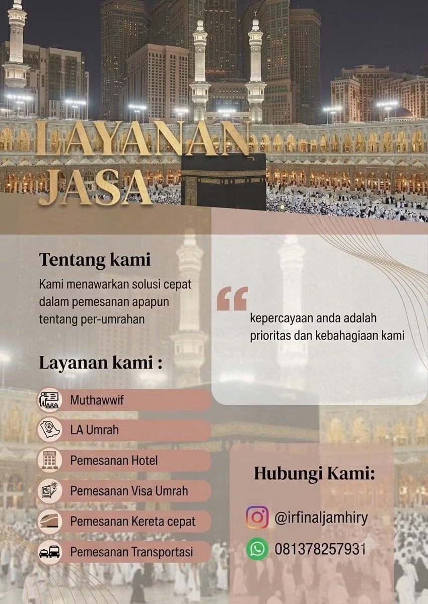 meliariskika_'s tweet photo. 🕋 Ibadah Tenang, Urusan Umrah Jadi Mudah ! https://t.co/0oalXLejcj