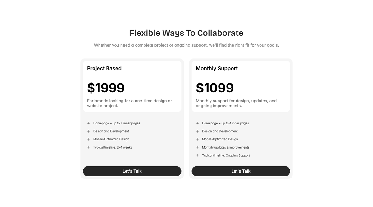 Error403k's tweet photo. Just added Pricing and Freelance Experience sections to Ken William.

Perfect for freelancers who want to showcase their services and experience.

If you haven't checked it out yet, the template is FREE. Remix it, customize it, and make it yours.

🔗 Link below.

#framer https://t.co/P1Dy7POaBp