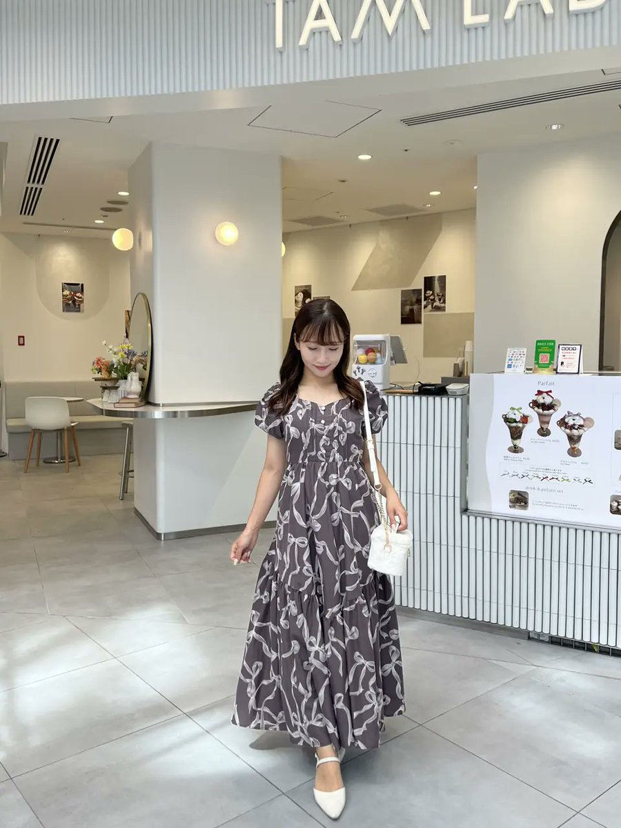 AnMILLE リボンパフスリーブフレアワンピース 𝑨𝒏𝑴𝑰𝑳𝑳𝑬通販 ************** 𝐑𝐄𝐂𝐎𝐌𝐌𝐄𝐍𝐃 𝐈𝐓𝐄𝐌
