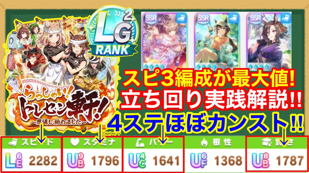 tarakokkkko's tweet photo. 新シナリオの完全攻略動画上げました！今期はシニアまで解説されてます

【トレセン軒攻略】新シナリオは絶対にここで差がつく！新シナリオ序盤～終盤までを実戦形式で徹底解説‼【ウマ娘/理事長抜きサポカ編成】 
https://t.co/Orw8Za7a8v https://t.co/O2g4fTV6cD