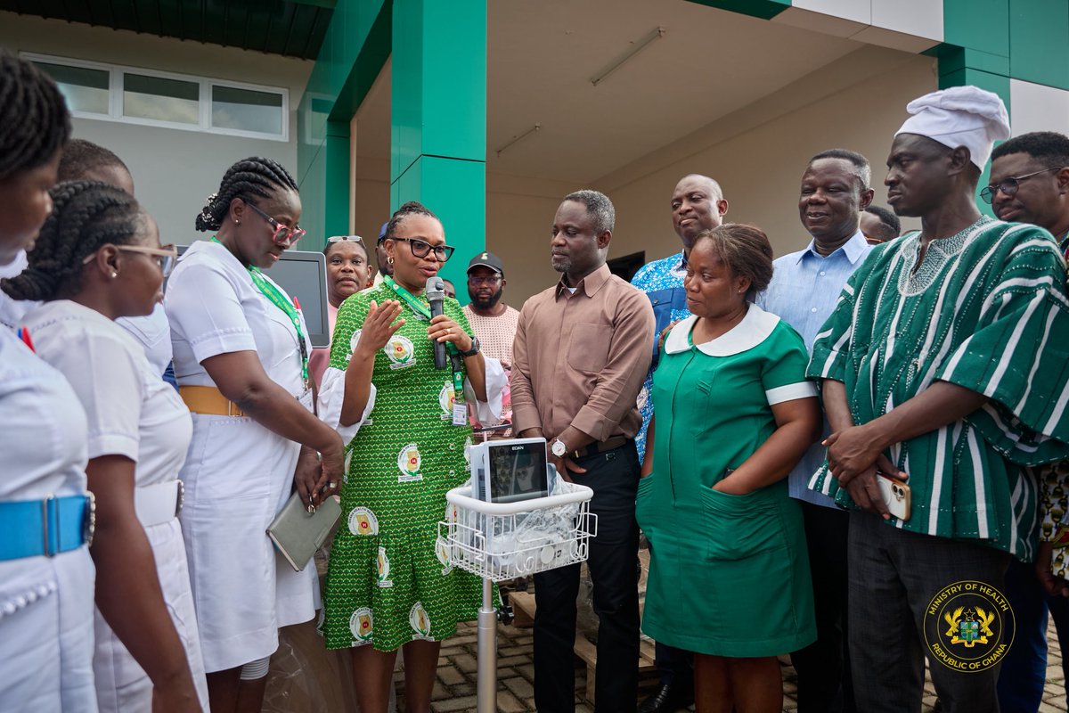 KMAkandoh's tweet photo. Yesterday, I concluded my #FreePrimaryHealthCare working tour of the Western North Region.

As part of the tour, I presented essential medical equipment including incubators, patient monitors, defibrillators, hospital beds, and other critical devices to strengthen healthcare delivery. The equipment was handed over at both the regional level, at the Ghana Health Service Regional Directorate in Bodi, and at the community level in Nsawora, Suiano, and Afere.

Expanding access to quality healthcare and achieving Universal Health Coverage remain top priorities of the Government under the leadership of H.E. President John Dramani Mahama.
