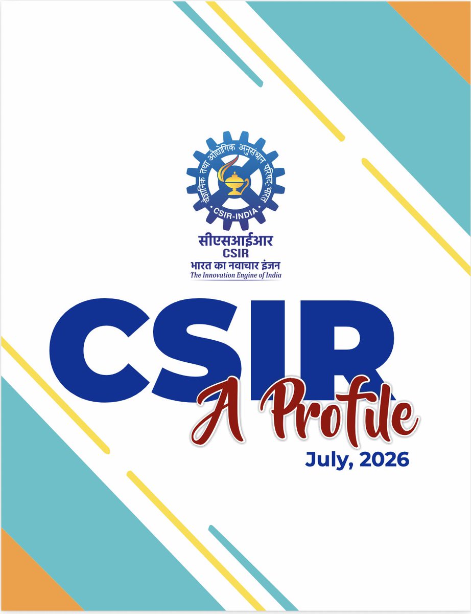 CSIR_IND's tweet photo. The latest CSIR Profile Booklet (July 2026) is now available for download. Explore the strengths and achievements of CSIR laboratories.

https://t.co/yXICKxJNy4