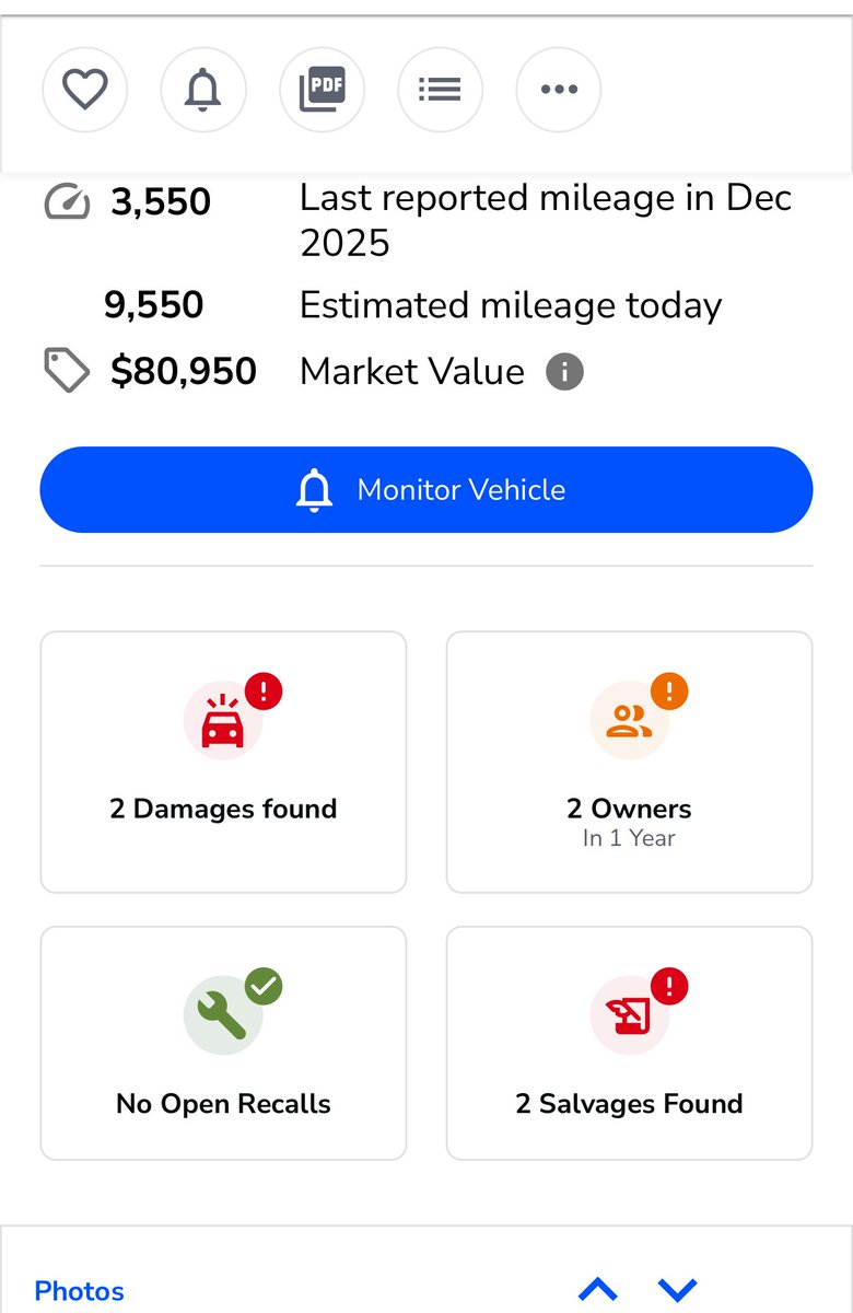 vzee1234's tweet photo. I saw on FB someone posted a picture of the SUV having the middle seats removed in late September.. then another person replied with a photo of the vin number and lien holder information. I ran the vin ... this is WILD ... it was declared SALVAGED? My family owns one of-if not- the largest auto group by volume in the United States. I also personally worked in auto industry for years before changing careers. Having a vehicle declared salvaged is NOT normal outside of a handful of events.There is specific criteria that must be met to do so and once it is done it's almost impossible to obtain a conventional auto loan bc you have established the lack of equity value of the vehicle. As someone else posted it appears there is an auto loan currently but more importantly what criteria did they have to meet to declare it salvaged? Residual explosive or bomb residue that cannot be removed  is one of the few reasons a vehicle can be declared a total loss outside of major accident damage, theft or flooding. 
Also it shows it's only been TITLED ONCE but was sold twice and driven for 3k miles without being legally titled?
Thats what happens when you run a ghost vehicle owned by the government. It wasn't a previous fleet or lease vehicle either. It has two damage reports yet no accident history and sat dormant until what looks like frantically being listed for sale across multiple sites. What happened in late November to provoke the need to sell? Oh yes @RealCandaceO dropped episodes about Delaware and the federal vehicles. Imagine if someone then ran the vin or plate right after that episode aired and it came back as never having been registered to anyone 🤔@baroncoleman @imelizabethlane @LionelMedia @researcherdaisy @realstewpeters @iamcoachcolin @IanCarrollShow @leahfiles @ZachCostello_ @joekent16jan19 @ShawnRyan762 @jimmy_dore @jonaaronbray