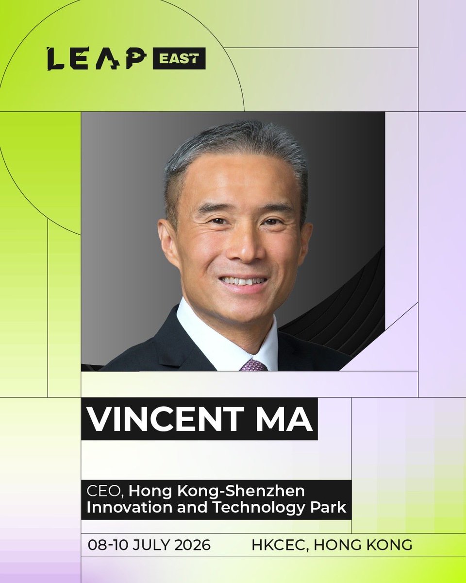 leapeast's tweet photo. Vincent Ma has spent over 30 years helping shape Hong Kong’s ICT and digital transformation landscape, from leading Wharf T&T into one of the city’s most successful ICT service providers to driving big data and digital strategy at Sun Hung Kai Properties.

His work reflects the kind of practical innovation LEAP East brings forward, where customer focus, operational excellence, and technology come together to create real business impact.

Hong Kong | 8-10 July 2026
Get your ticket and join us.

#LEAPEast #IntoNewWorlds