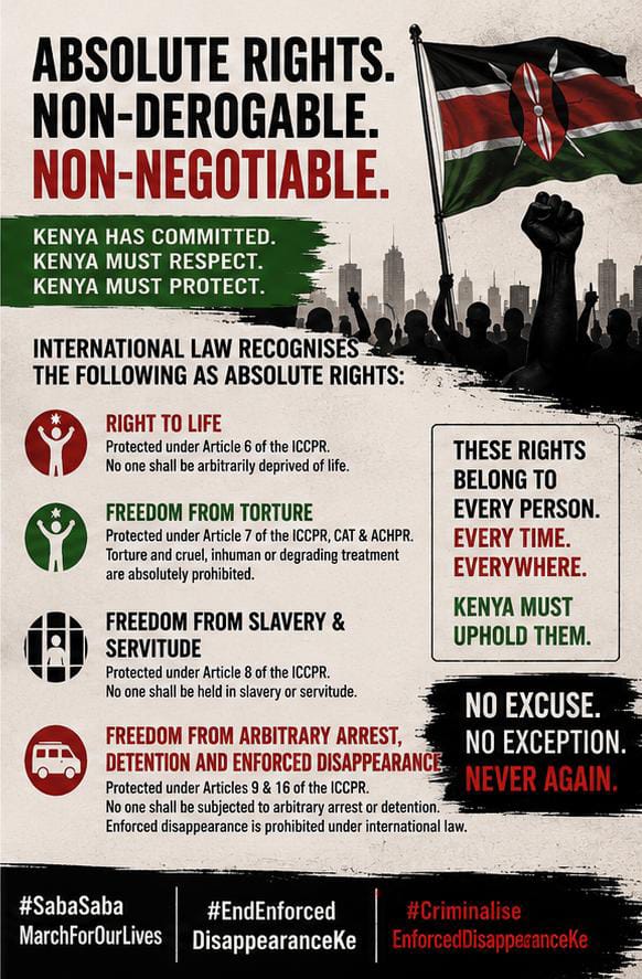 YunOduor71588's tweet photo. Right to life is right under the constitution,why then kills Kenyan who are seeking justice, accountability for themselves
#EndForcedDisappearance
@DefendersKE @social_wg @UhaiWetu @FrontLineHRD https://t.co/E2Fy5wW01z