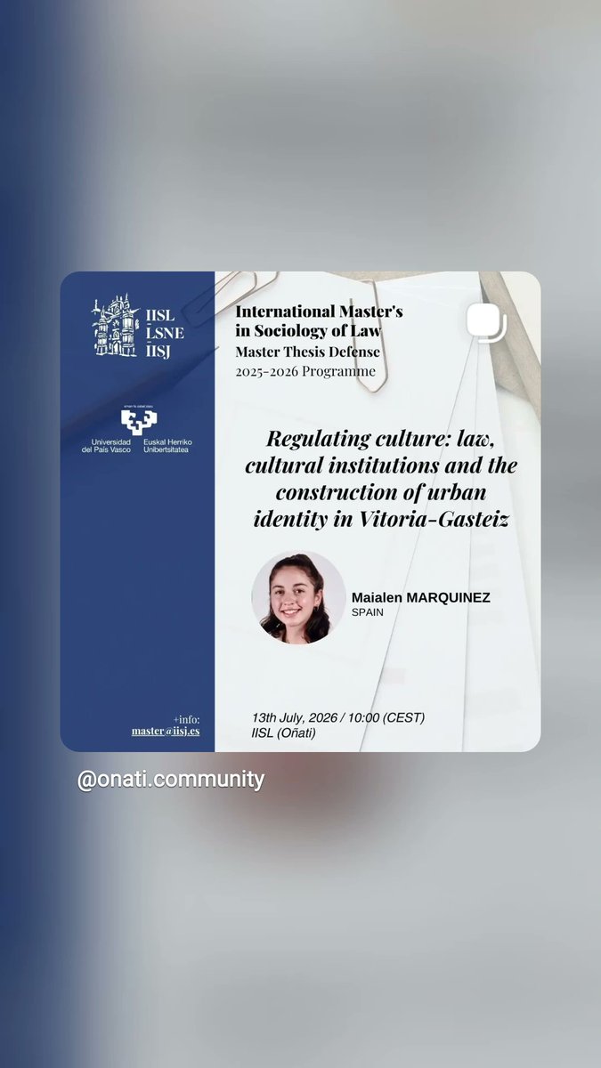 onaticommunity's tweet photo. 37 ediciones. Mientras nuestros estudiantes del 25-26 se preparan para defender sus Trabajos de Máster, una nueva generación ya pone rumbo a Oñati.Una experiencia internacional única 
 para investigar y crecer juntos en el corazón de la Sociología Jurídica.
#InternationalMaster https://t.co/Du6oZNF8eF