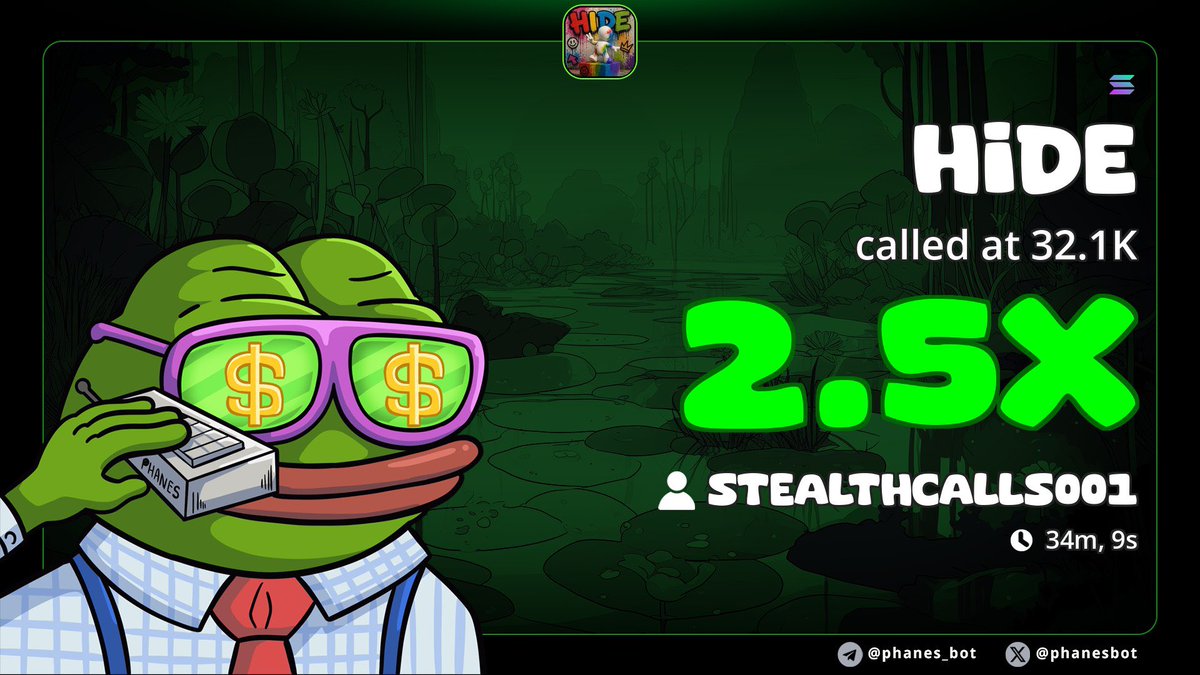 stealthcalls's tweet photo. 2x profits on $HIDE
Sending 
CA
5VrhVg2os6nDS8w6PWzAAh7utz3yp1EWzw2595zjpump https://t.co/LbJ5WWhhyN