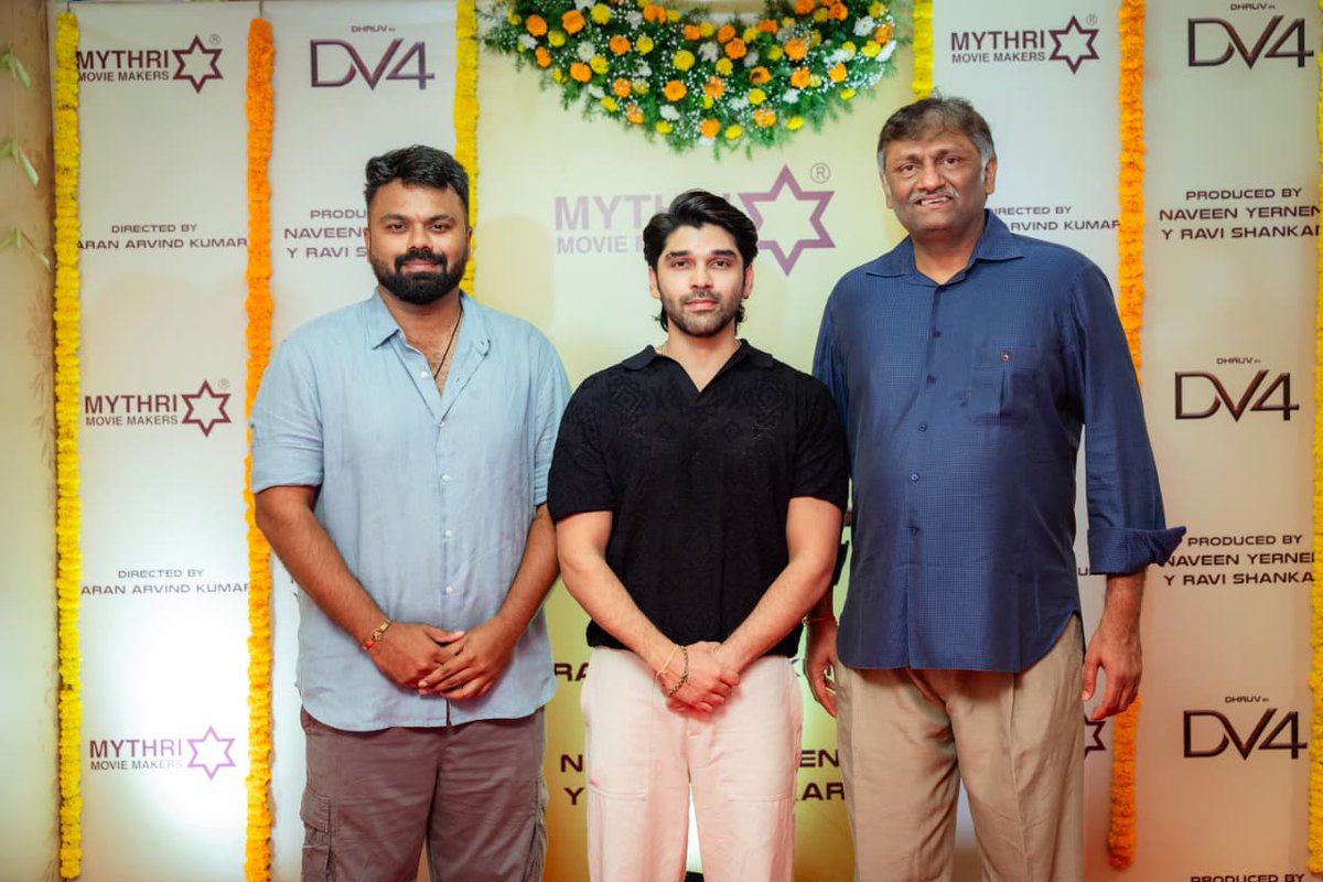 filmistreet's tweet photo. #MythriTamil04 🤝 #DV4 

The film begins on an auspicious note with a pooja ceremony ✨

Starring #DhruvVikram in an out and out commercial entertainer 🔥❤️‍🔥

Produced by @MythriOfficial
Directed by @karanAkumar12

Written by : @karanAkumar12 &amp; @WriterSaby
 @proyuvraaj https://t.co/YKfApYtsGU