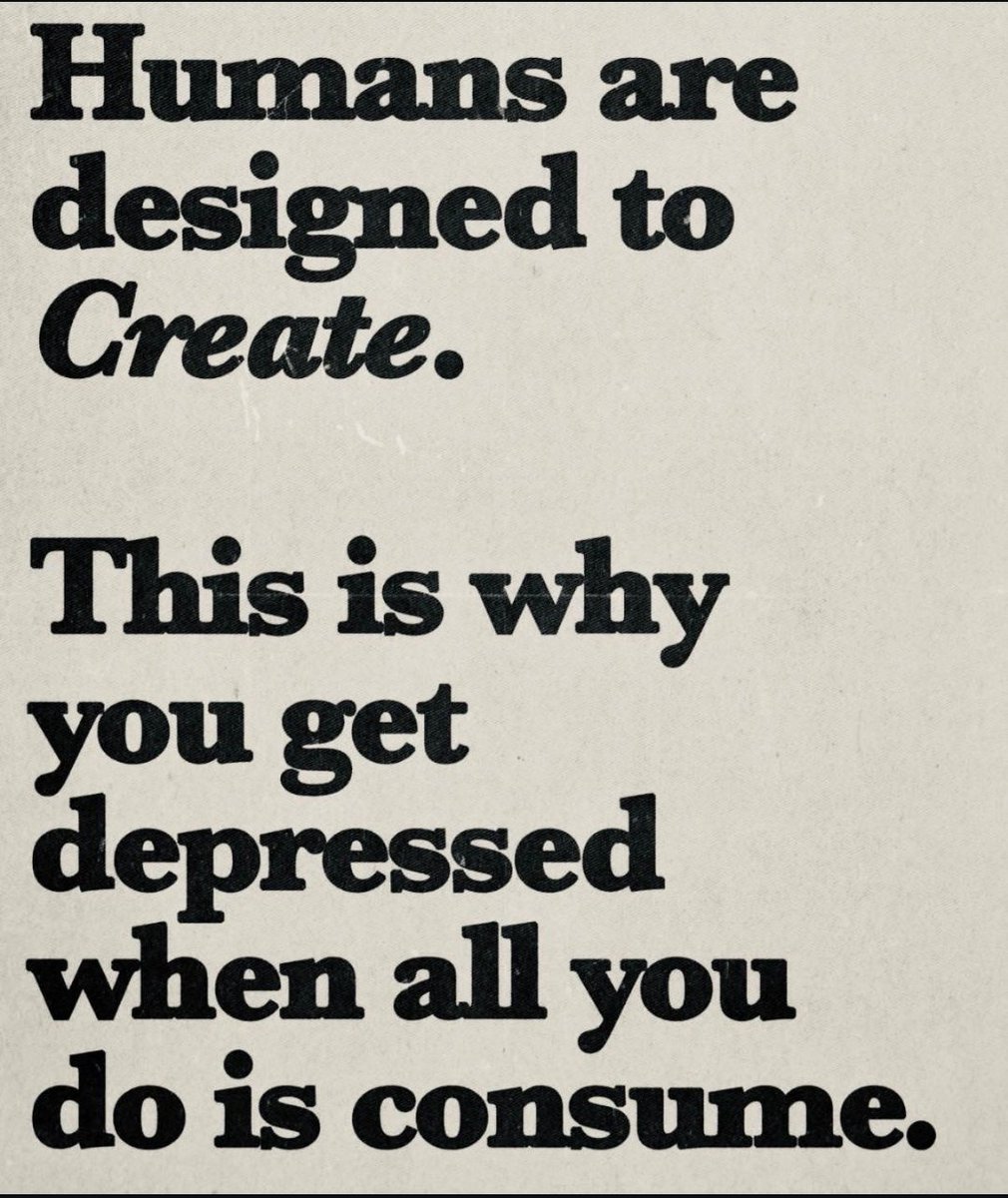 shubhvanii's tweet photo. Cause no. 1 of depression is not creating anything. https://t.co/dA8laVhCup