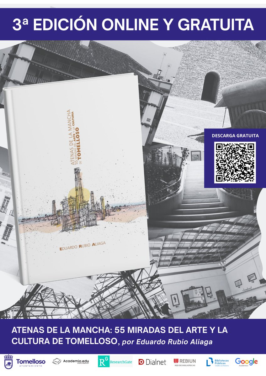 Eddy_ra's tweet photo. 🎊 | Mi libro "Atenas de La Mancha: 55 miradas del arte y la cultura de Tomelloso", editado por el Ayuntamiento de Tomelloso, en esta 3ª Edición será gratuita y libre de descarga para el público general.

🌐 Escanea el QR o haz click en el enlace: 
https://t.co/X2wJP2E6xq https://t.co/6LdXLL1NU9