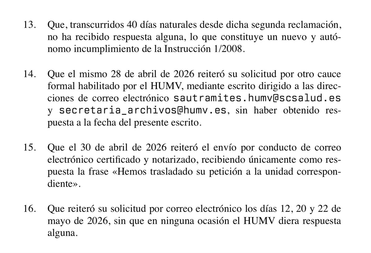 JaimeObregon's tweet photo. Gracias por expresarlo tan bien, apreciado Boris. Tras el episodio yo me hice una reflexión: ¿cómo podría cerrar mejor esta herida? Y creí que explicando lo sucedido al HUMV recibiría un amparo y una explicación que me ayudarían emocionalmente. Sin embargo, me ha salido justamente al revés. Los cauces formales de amparo y ejercicio de derechos no funcionan.