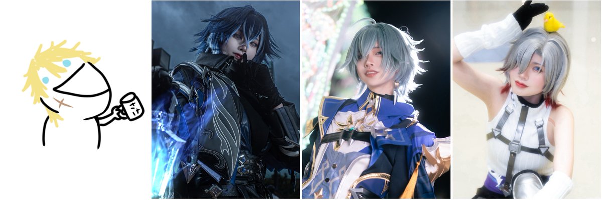 rito_morito's tweet photo. 推し達(ルカキリロエイル)をヘッダーにしたんですけどどう頑張ってもデェ団長はできないのでこうなってしまう… https://t.co/YAWMPjibXQ