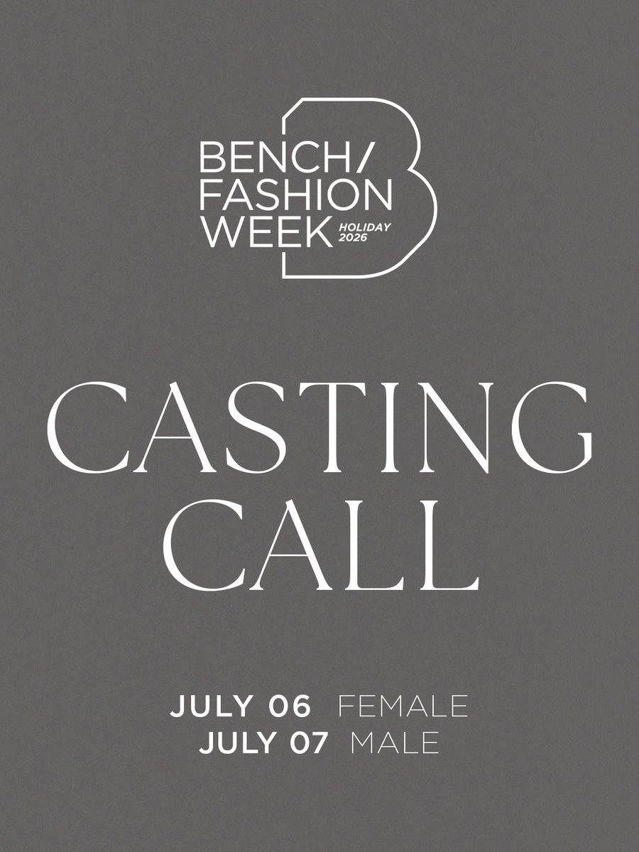 benchtm's tweet photo. Be part of the most exciting event in Philippine Fashion!  

CASTING CALL: BENCH Fashion Week Holiday 2026

📅 Casting Dates
Female Models — July 6, 2026 (Monday)
Male Models — July 7, 2026 (Tuesday)

📍 Casting Venue
BENCH Tower, 30th St. corner Rizal Drive, BGC, Taguig

Kindly fill out, sign, and bring a printed copy of the casting form 🔗 https://t.co/W6MP5Y42bZ

Show Dates 📅 September 26-27, 2026

All Bench Castings are held at Bench Tower. We do not conduct online castings. Please follow Casting Advisories only through our official accounts.

See you here!

#BENCHFashionWeekHoliday26