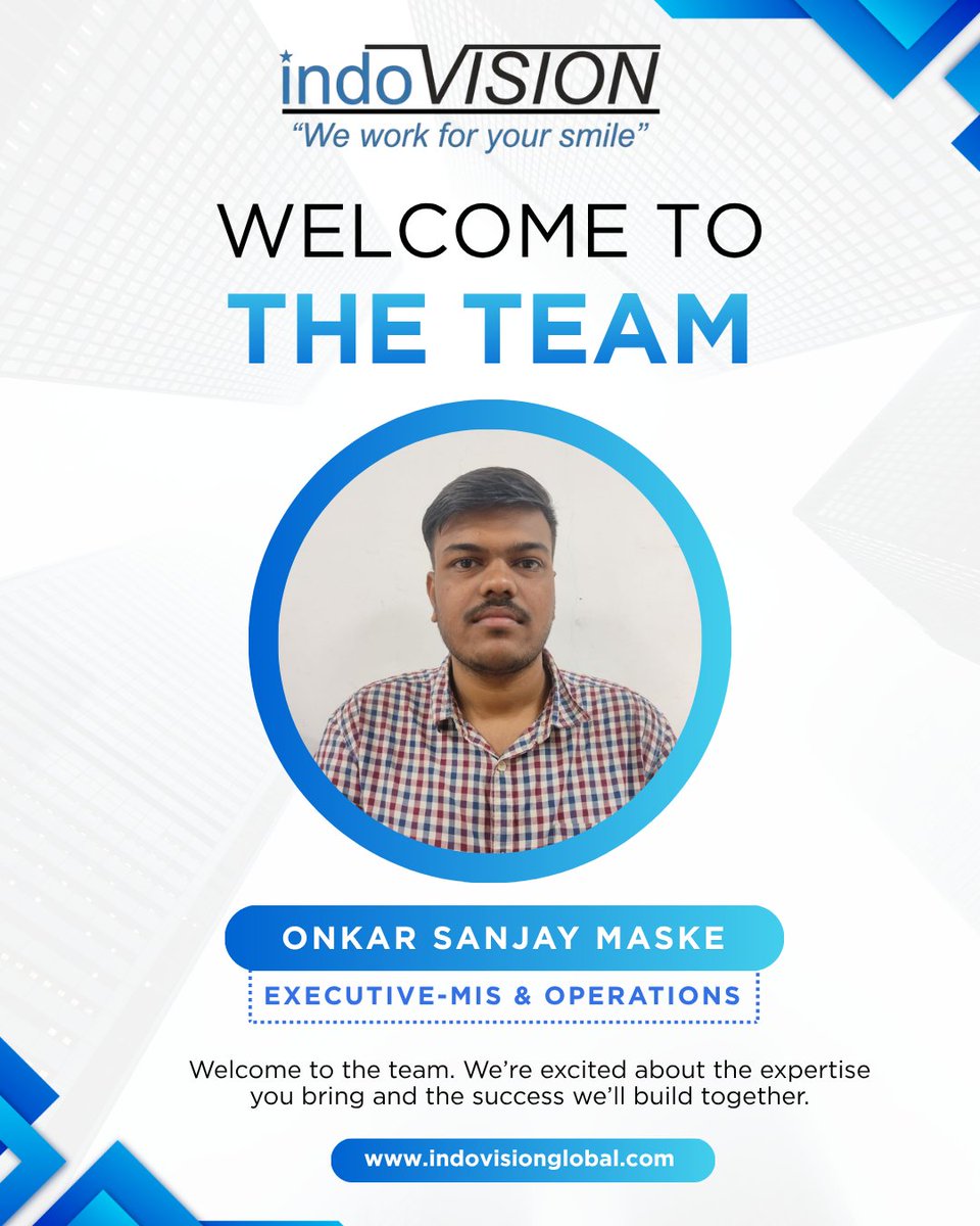 Indovision_S's tweet photo. 🎉Welcome to the team!
We're excited to welcome Onkar Sanjay Maske (Executive-MIS &amp; Operation) and Krunali Siddharth Kawade (Executive-MIS &amp; Operation) to Indovision Services.

Wishing you both a successful and rewarding journey ahead! 

#WelcomeToTheTeam #TeamIndovision #NewHire https://t.co/sLroINicPC