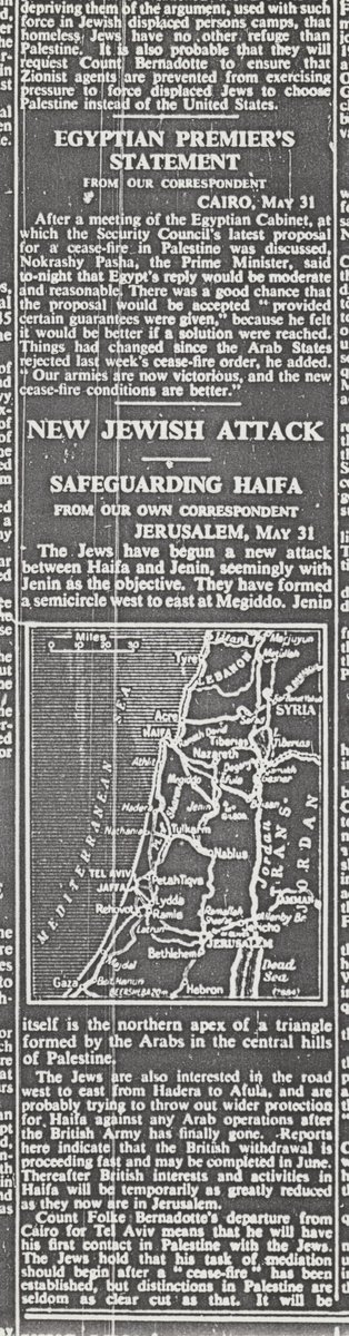 rossinjoppa's tweet photo. #Day307 Portobello to Tokyo for https://t.co/p86lkRLaFX
Today’s £20 is to Hanaa Ayad https://t.co/ZpHpN22dt9

June 1 1948
The Times (part)
Jenin offensive
The Scotsman
PM Nokrashy: our armies are now victorious

@ll4gaza_ofcl https://t.co/8FB4ADbzO3