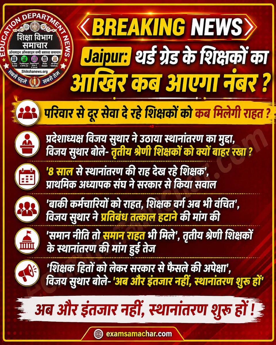 Ramkhiladi123's tweet photo. राजकीय सेवाएं दे रहे थर्ड ग्रेड शिक्षकों के दर्द को आख़िर कब समझा जाएगा? क्या हमारा ट्रांसफर होने का हक नहीं है? सरकार से विनम्र अपील है कि इस मानसिक प्रताड़ना को समाप्त करें।
#थर्ड_ग्रेड_शिक्षक_मांगे_ट्रांसफर
#कॉकरोच_राजस्थान_शिक्षक
@BhajanlalBjp @madandilawar 
@RajCMO @pantlp https://t.co/1tQpuuwVrk