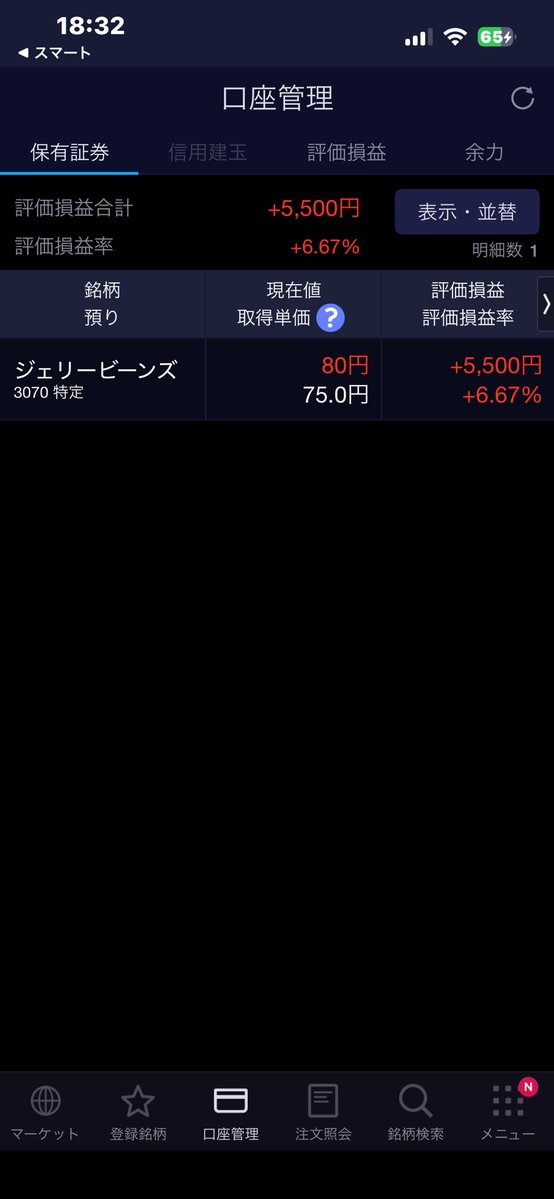 L6eSc2's tweet photo. ずっとマイナスで一時は➖20%とかだったから放置してたけど、
ジェリービーンズさっき見たら、知らない内にプラ転してた😆 https://t.co/kzfSu8vW8N