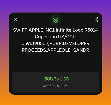 pchela_man's tweet photo. Another Apple payout landed: $388.

Last month was $397, so technically I’m down $9.
Sounds sad until you remember that last month was up $218 from the month before.
So my official position: not declining, just consolidating. https://t.co/7XfgFPZWmU