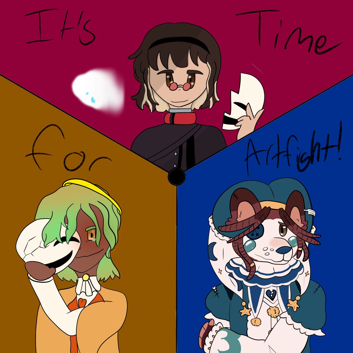 SporkThaPup's tweet photo. I’m happy with how this turned out!

#artfight2026 #sonaart #teamcomedy https://t.co/8Vqj9hkcLA