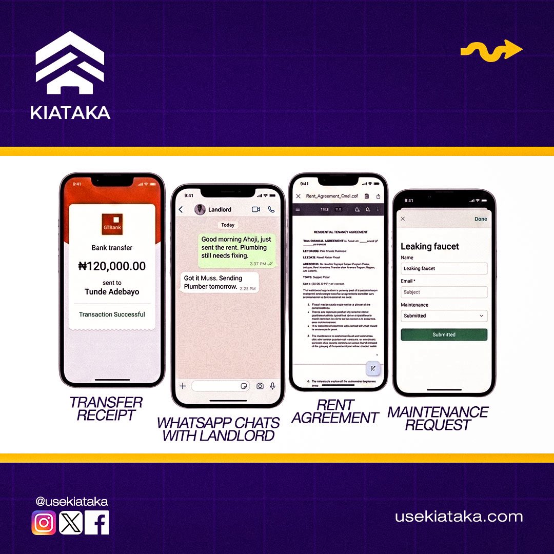 usekiataka's tweet photo. 📸 Nigerians screenshot everything… but what if you didn’t have to?

With Kiataka, you can keep your property records organized and accessible; all in one place, whenever you need them.
Discover a smarter way to manage your property records with Kiataka.

#Kiataka #Properties https://t.co/As2ISI4sh7
