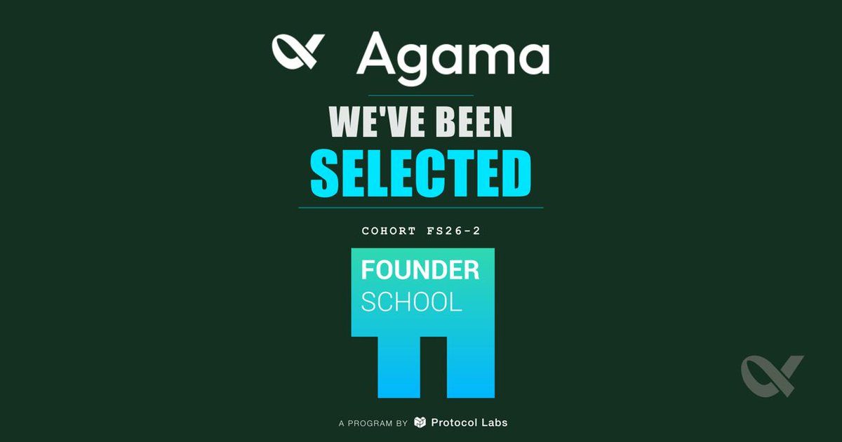 agamafinance's tweet photo. We're excited to announce that Agama has been selected for Founder School Cohort FS26-2 🎓

Honored to be part of this @protocollabs program designed to accelerate the next generation of builders.   

Ready to ship and scale yield infrastructure for RWAs. https://t.co/kYjZ78jJUs