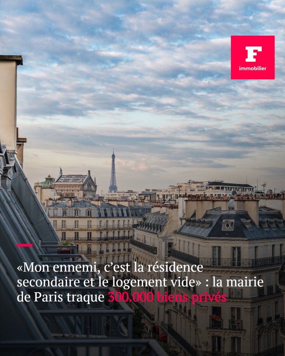 Le_Figaro_Immo's tweet photo. La mairie de Paris s’attaque frontalement aux résidences secondaires et aux logements vides, qualifiés d’« ennemis » du marché locatif : près de 300.000 biens privés sont dans son viseur, soit environ 28% des logements du parc privé de la capitale.
➡️ https://t.co/b0Xx9QjIid
@GuillaumeErrard