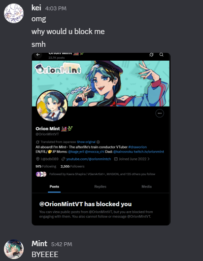 Or1onMint's tweet photo. The hacker blocked my little bro they suck at larping as me https://t.co/vOG76PZjVr