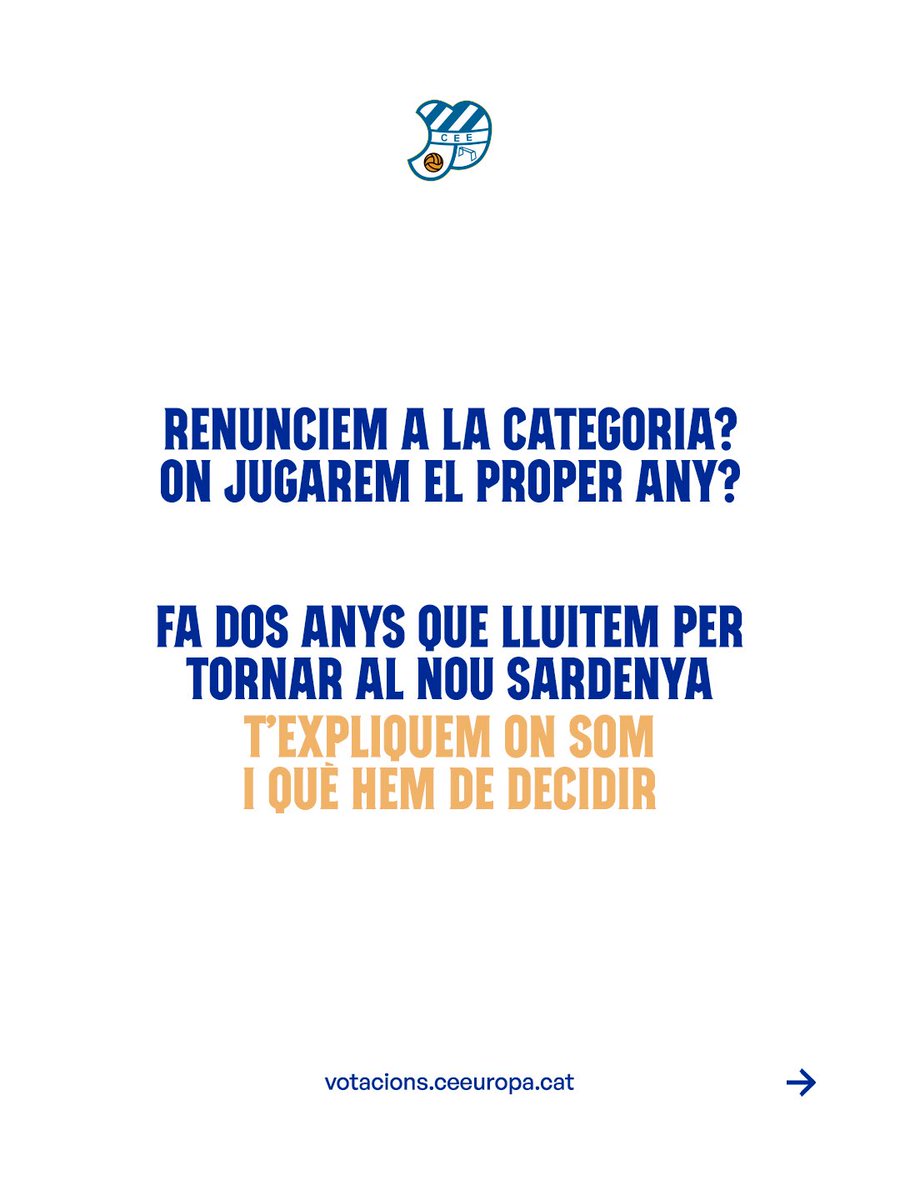 CEEuropa's tweet photo. T’expliquem on som i què hem de decidir 🗳️ (Obrim 🧵)

Del 6 al 12 de juliol vota pel futur immediat del Club

ℹ️ Podran votar aquells socis i sòcies majors d’edat que hagin renovat i nous socis/es https://t.co/daapcAAxan