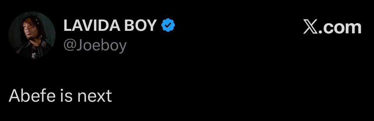 hypetribeng's tweet photo. 🚨 DAVIDO, BNXN AND JOEBOY CO-SIGN ABEFE

HIS MOTION IS UNDENIABLE 🔥 https://t.co/TU4cmUuNcF