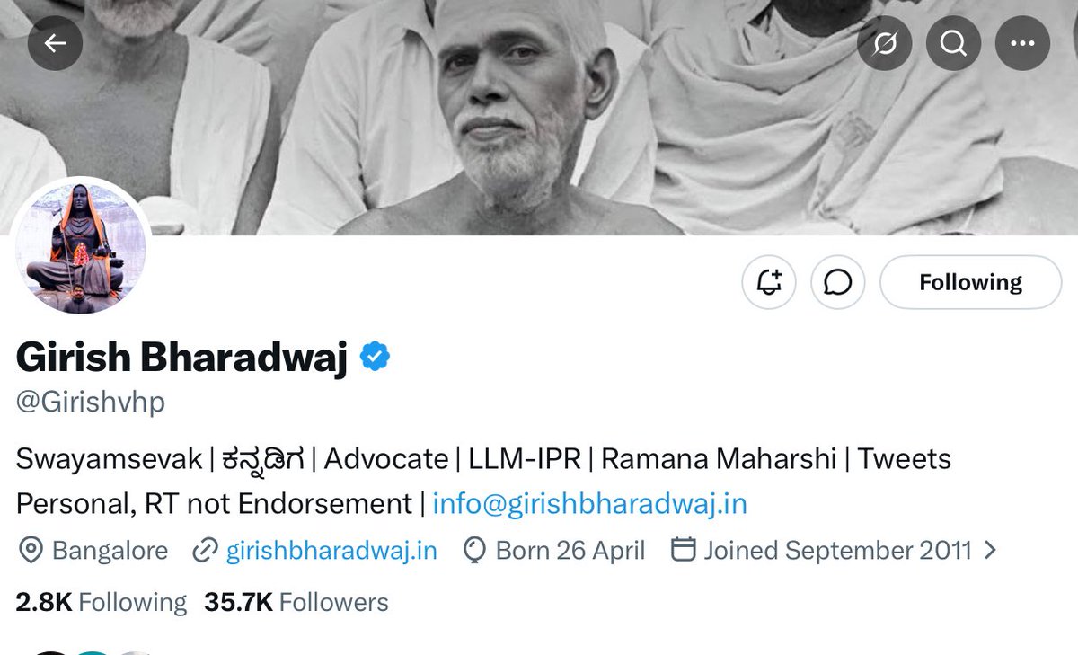 TheRubric_Medic's tweet photo. Meet Girish Bharadwaj 

The real opposition leader of Karnataka

Clowns like Karnataka BJP President Vijayendra and LoP R. Ashoka only post on social media against the Karnataka government’s decisions

But this lawyer has challenged most of the anti-Hindu decisions taken by the Karnataka government in the High Court.

Keep going. You are doing a great job @Girishvhp
