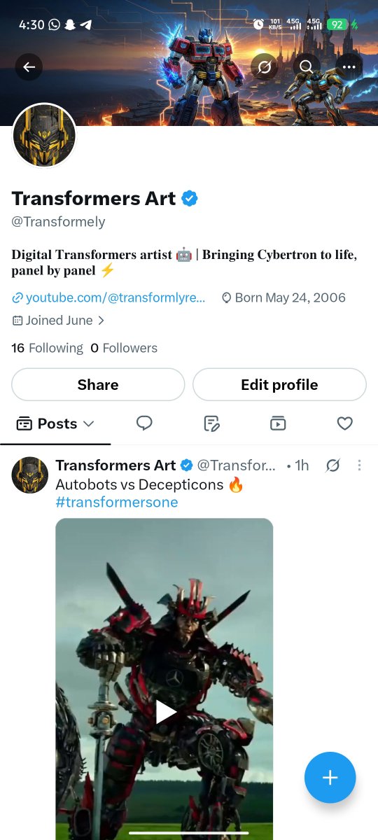 Transformely's tweet photo. HELLOOOO FAMILY 

"I post #TRANSFORMER clips, edits, and hot takes daily Follow for more"

Let's hit 🎯 1k followers  👍 #followers https://t.co/tsbRrSxmNk