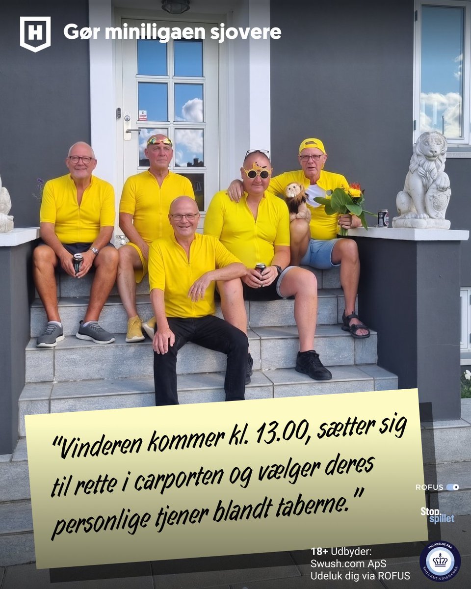 Holdetdk's tweet photo. Første lørdag i August. 27 år. Samme carport. Samme regel: Vinderne vælger deres tjener blandt taberne kl. 13.00 skarpt.

Sådan fejrer miniligaen "Øl &amp; Pølser" Tourspillet. Hvordan fejrer du din?

Tourspillet 2026 starter lørdag kl. 17.05 🚴💛

Læs mere: 
https://t.co/e3Y8iXR3yE https://t.co/qHttzWZFYW