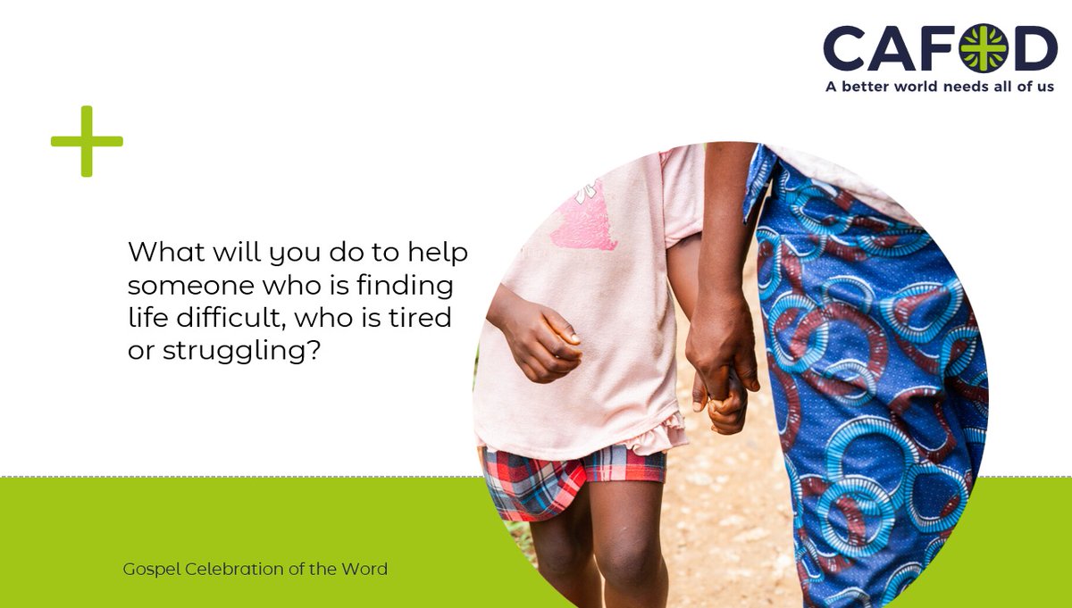 CAFODSchools's tweet photo. ❓ What will you do to help someone who is finding life difficult, who is tired or struggling?

Just knowing that we are not alone can make a big difference when we are finding life hard.

Find out more in Sunday's Gospel Celebration of the Word: https://t.co/nn7LY1n9Em https://t.co/I4j9G7SHEk