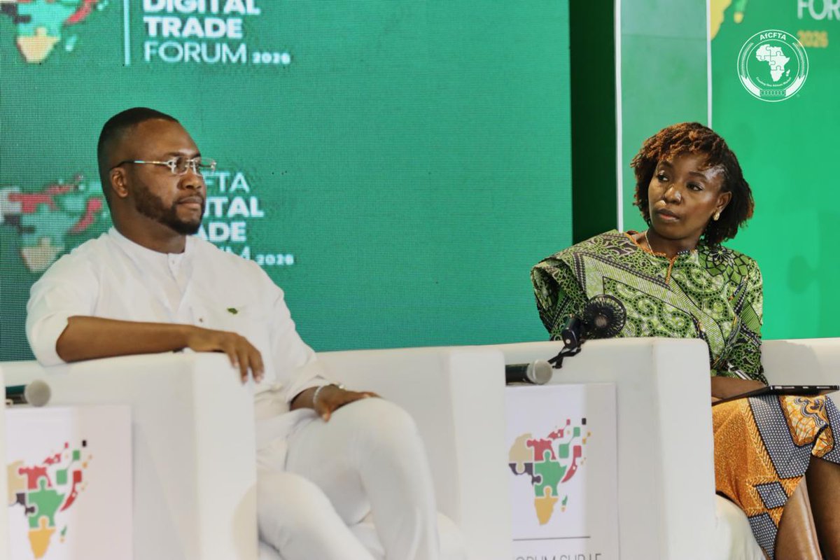AfCFTA's tweet photo. “Our borders must become gateways for trade, not barriers.”

Alh. Bashir Adewale Adeniyi, @CustomsNG  Service, at #ADTF26

Digital customs systems. Paperless trade. Secure cross-border data. This is the roadmap for an AfCFTA that opens — not blocks.

#ADTF26 #CreatingOneAfricanMarket #AfCFTA #DigitalTrade