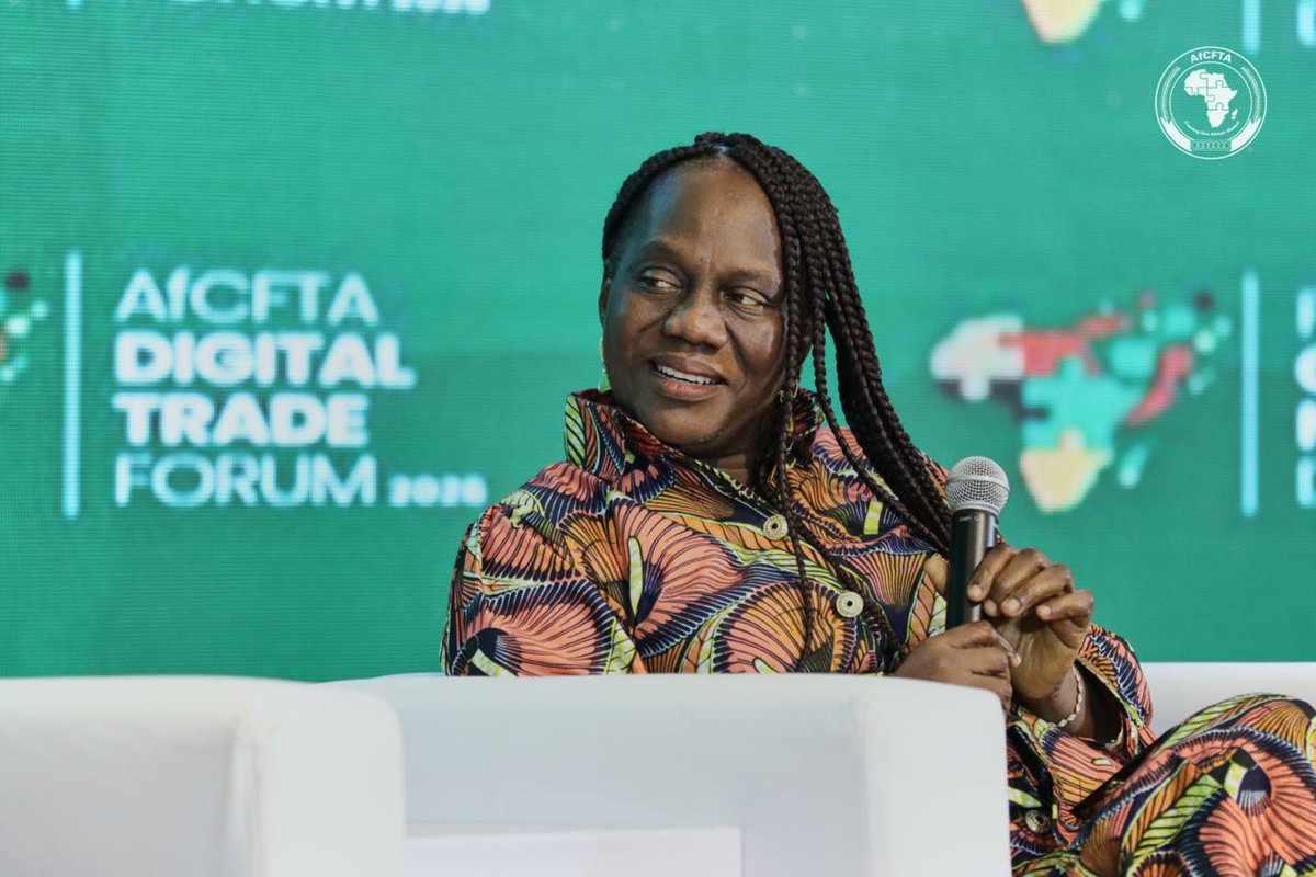 AfCFTA's tweet photo. “Our borders must become gateways for trade, not barriers.”

Alh. Bashir Adewale Adeniyi, @CustomsNG  Service, at #ADTF26

Digital customs systems. Paperless trade. Secure cross-border data. This is the roadmap for an AfCFTA that opens — not blocks.

#ADTF26 #CreatingOneAfricanMarket #AfCFTA #DigitalTrade