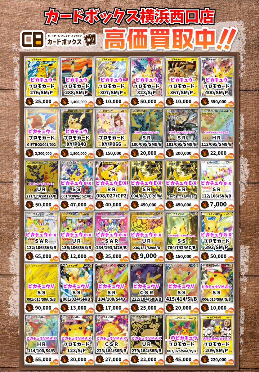 ポケモン買取情報！ ミラー仕様）ピカチュウ C 7000 ピカチュウ ﾌﾟﾛﾓ