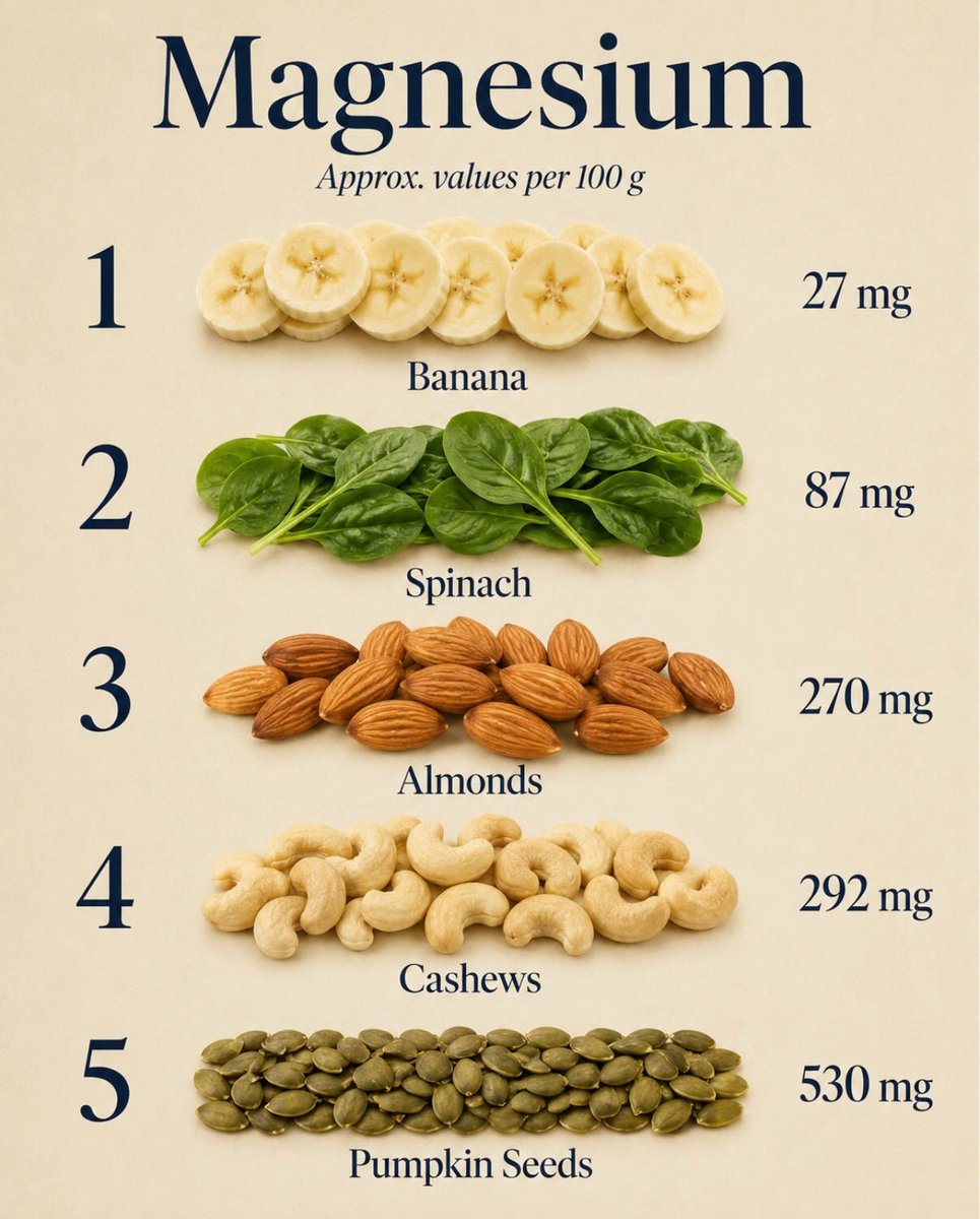 MenMindsetNotes's tweet photo. Micronutrients matter more than most people think. 

1. Magnesium https://t.co/KrAEBPYKir