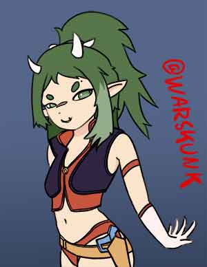 warskunk's tweet photo. Quick sketch of Meat, doing the time gal thing. #meatpaint https://t.co/HMNppdXWiK