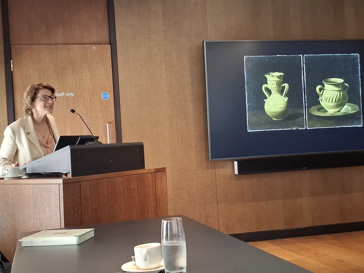 Benito_Navarret's tweet photo. Charlotte Chastell-Rousseau presenta el estudio de las Alcarrazas de #Zurbarán procedentes del Palacio de Pedro Domecq en 1839 de Jerez de la Frontera y antes de Isabel de Farnesio en la Granja como Murillo @NationalGallery https://t.co/FlnTQbJVHV