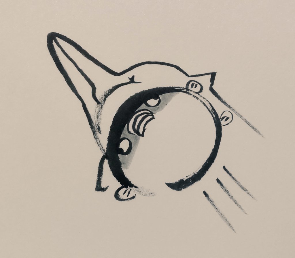 jissunboshi96's tweet photo. いつもイルカにつつかれるので、
やり返してみたフグを描きました。 https://t.co/1JvtvUcOwp