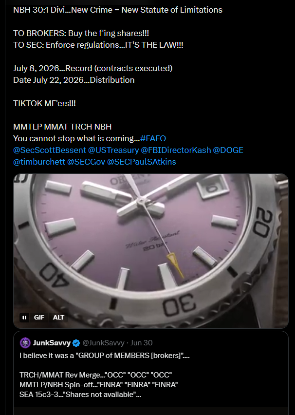 MetaGuyMarduk's tweet photo. $MMTLP

This post by @JunkSavvy is being shadowbanned.

When you open a comment reply and scroll up, it's a dead link. This greatly hinders the post's reach. Make sure we like, repost and quote post it. https://t.co/ukRb0cbT5o
