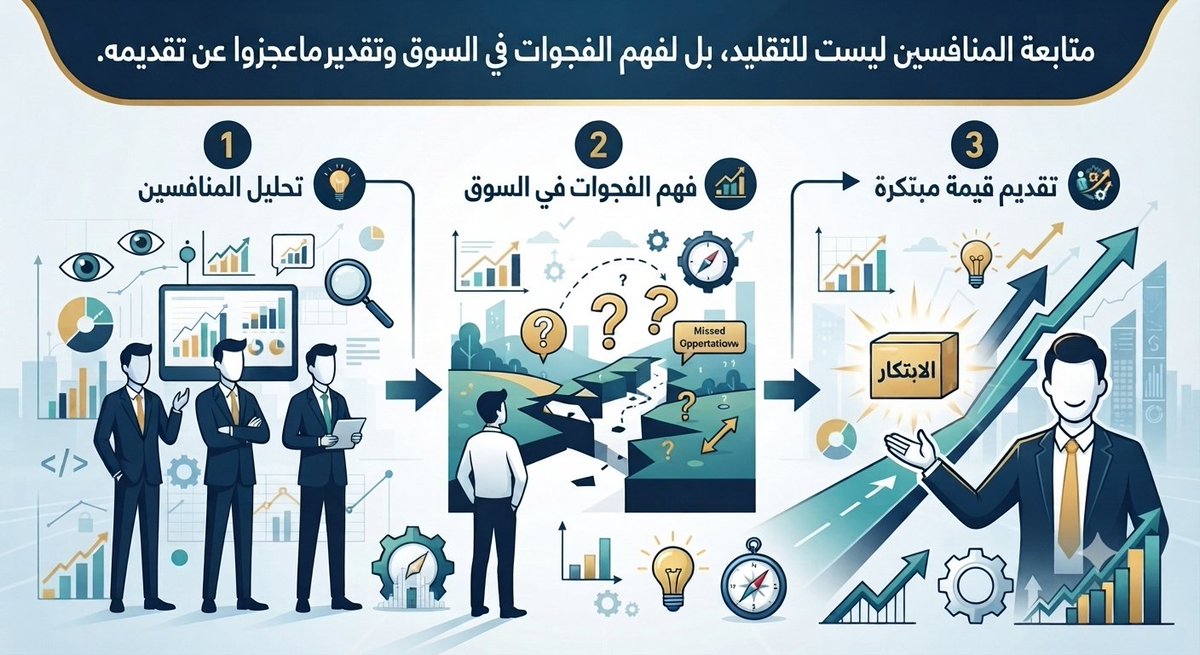 mrK4IA's tweet photo. متابعة المنافسين ليست للتقليد، بل لفهم الفجوات في السوق وتقديم ما عجزوا عن تقديمه. #خبراء #السعودية_العظمى #نحلم_ونحقق #الوعد_2030 https://t.co/KMrzin39t1