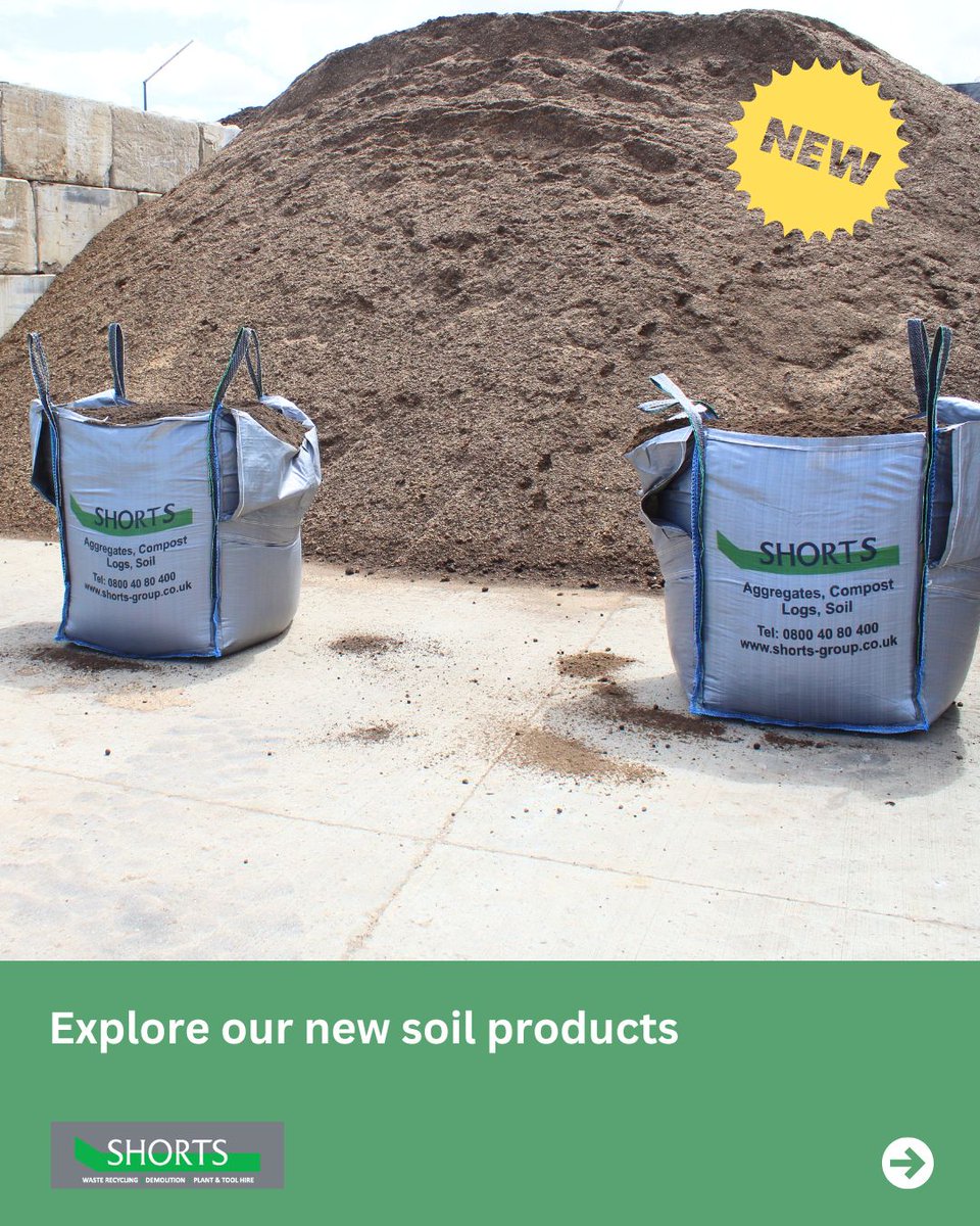 ShortsGroup's tweet photo. Explore our range of new soil products. These premium materials are ideal for healthy plant growth and landscaping projects. Our soils consist of a variety of blends to suit your requirements. 

Order online: https://t.co/9KSm6Sp1LI 
0800 40 80 400

#Soil #Manure #Materials https://t.co/fQKGGl4mCr