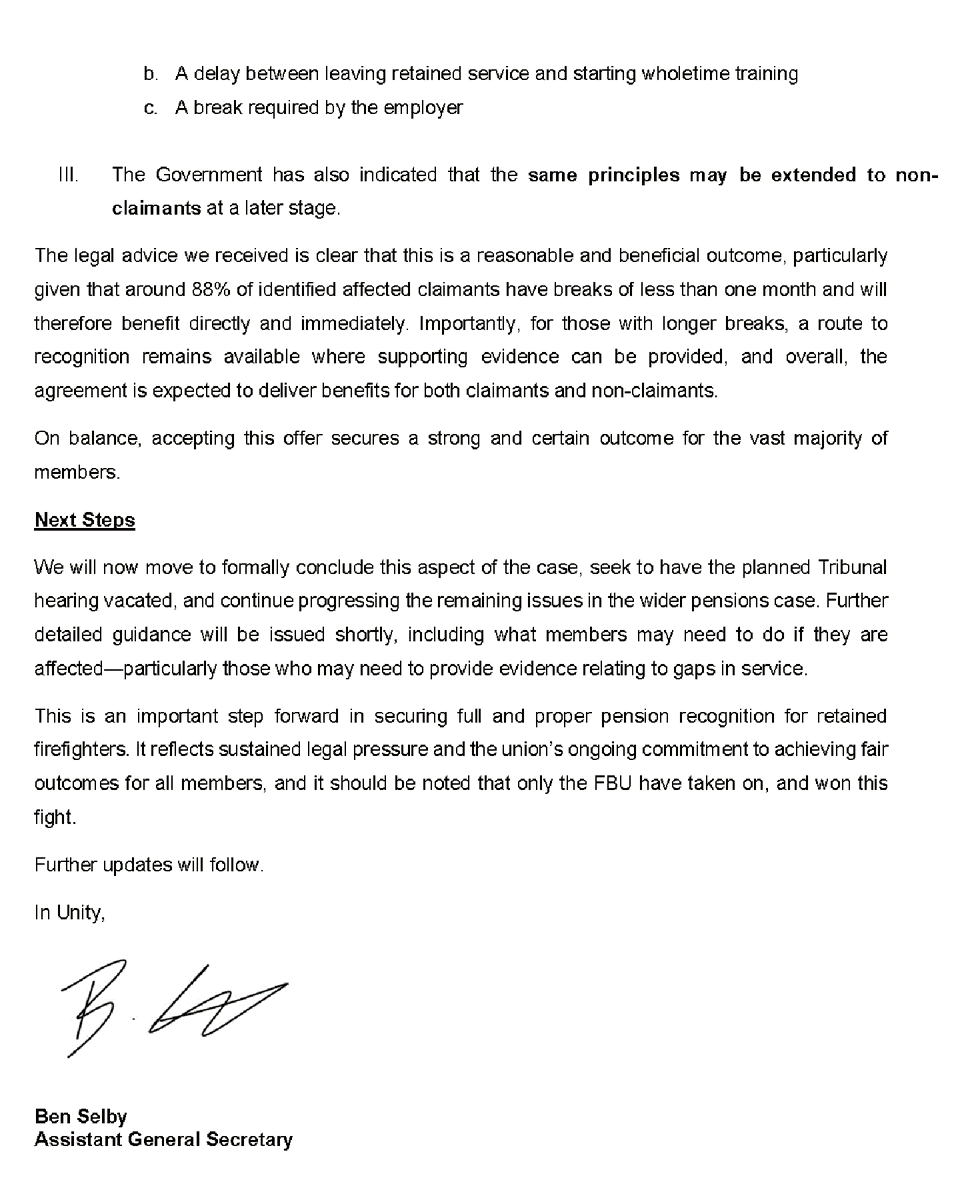 fbunational's tweet photo. 📢Pensions update!

A settlement has been reached for RDS pensions claims.
👉Breaks in service of one month or less will now count as continuous service
👉Longer breaks can be recognised where members provide supporting evidence 

88% of affected claimants benefit immediately. https://t.co/xcz7ORi6z0