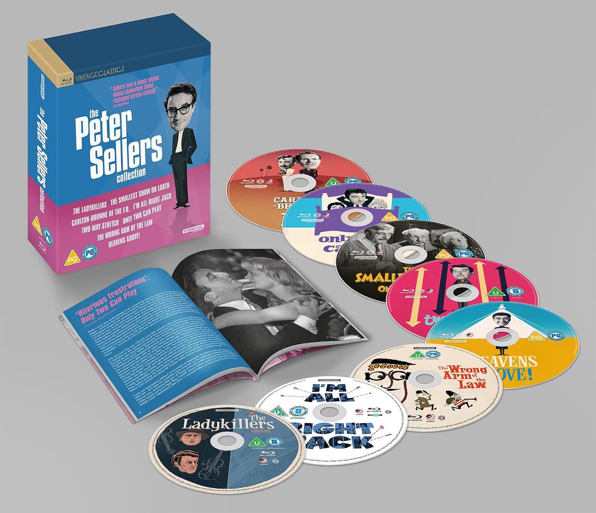 BritComedyShop's tweet photo. Hot on the heels of his centenary, @StudiocanalUK's new Peter Sellers Collection Blu-ray box set will be released on 17th August, packing 8 classic comedies together in HD. https://t.co/aVYNnnXXaA https://t.co/PoNkEgEEar