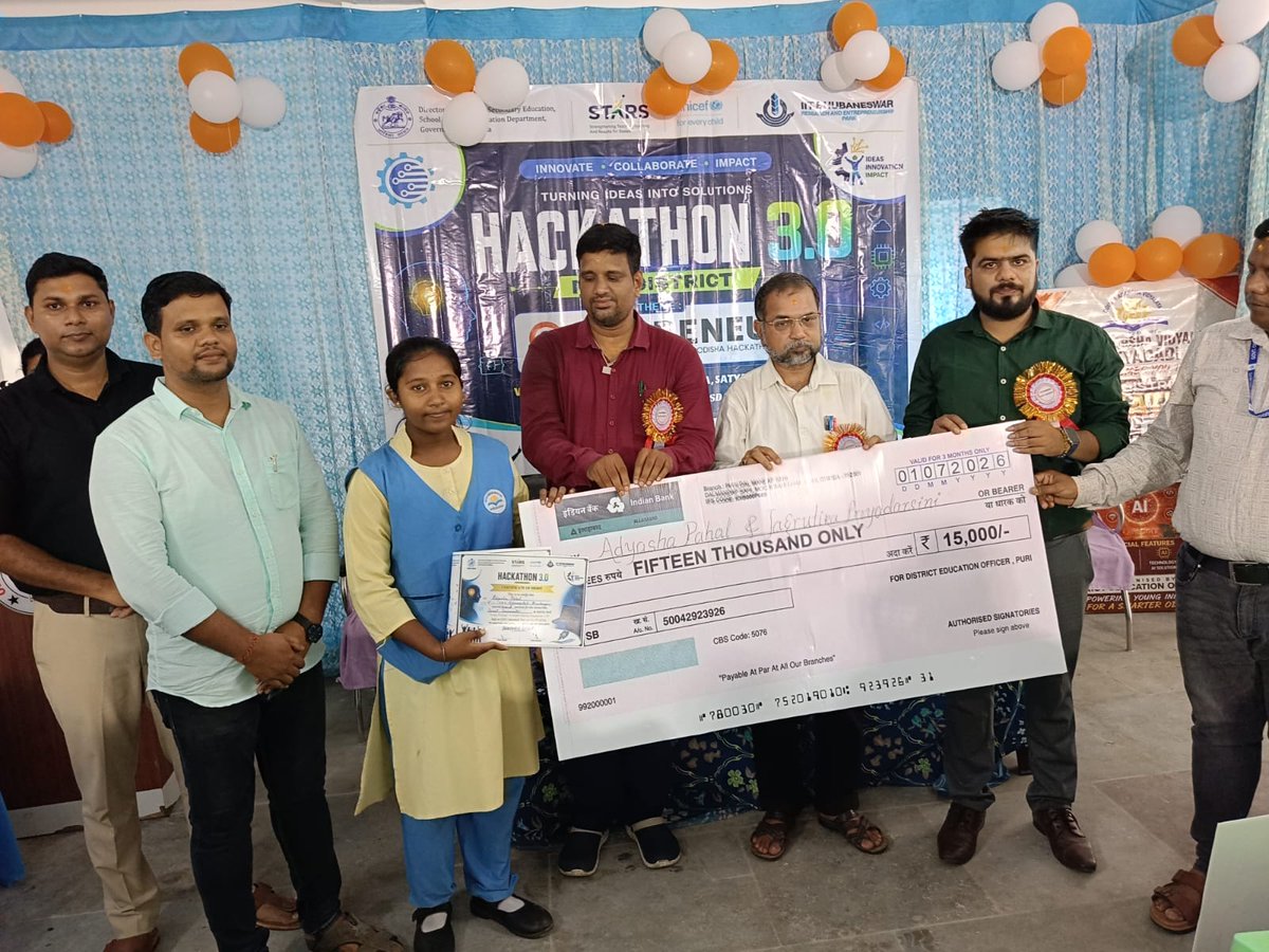 OAVSTB's tweet photo. Young Innovators Shine at ODISHA ADARSHA VIDYALAYA SATYABADI PURI on the eve of District-Level ODIAPRENEUR Smart Odisha Hackathon 3.0 organized in collaboration with UNICEF and IIT BHUBANESWAR. https://t.co/vy5BT61lEy
