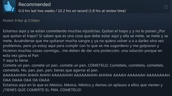 SketchyCeviche's tweet photo. Pancito, solito, o acompañado. 
40% de descuento en Steam! https://t.co/dlDbCsRoRF