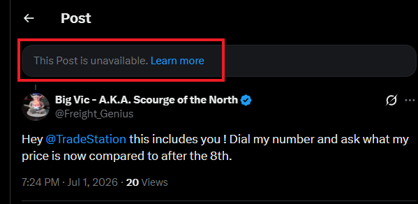 MetaGuyMarduk's tweet photo. $MMTLP

This post by @JunkSavvy is being shadowbanned.

When you open a comment reply and scroll up, it's a dead link. This greatly hinders the post's reach. Make sure we like, repost and quote post it. https://t.co/ukRb0cbT5o