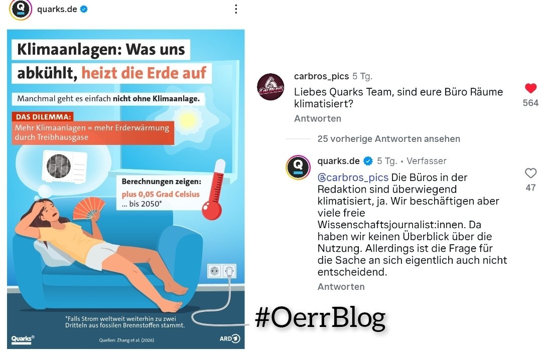 OERRBlog's tweet photo. Die Büros bei WDR Quarks sind überwiegend klimatisiert. "Allerdings ist die Frage für die Sache an sich eigentlich auch nicht entscheidend." #OerrBlog https://t.co/qnhtrQ8n12